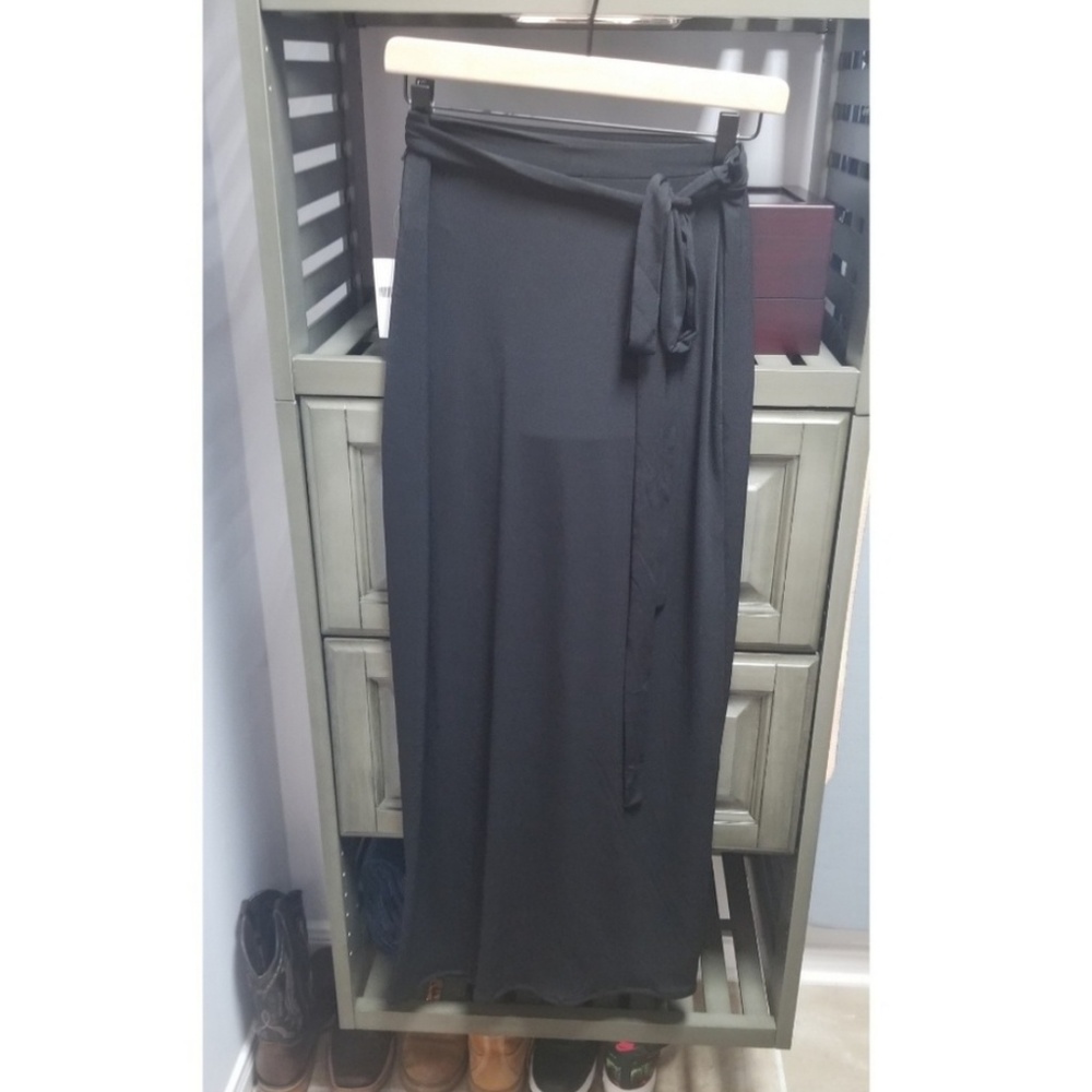 Black Maxi Wrap Skirt